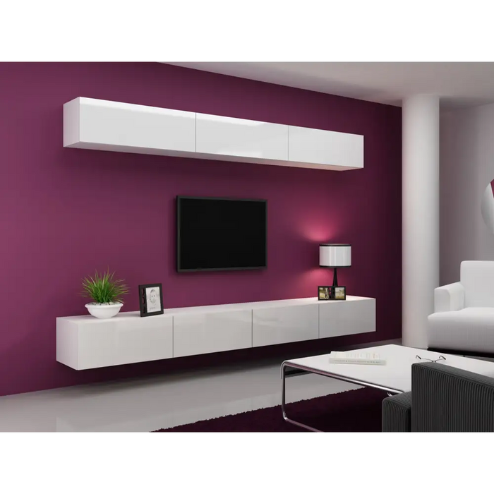 Cama TV stand VIGO 140 30/140/40 white/white gloss - TV cabinets made of furniture boardSTV-ZPM<<<TV