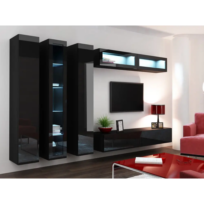 Cama TV Stand VIGO ’180’ 30/180/40 black/black gloss - TV cabinets made of furniture boardSTV-ZPM<<<TV