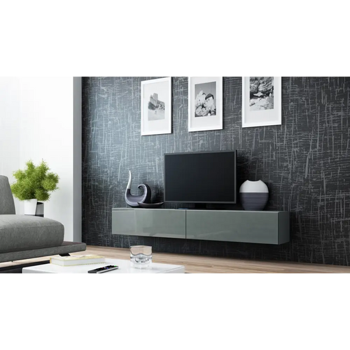 Cama TV Stand VIGO ’180’ 30/180/40 grey/grey gloss - TV cabinets made of furniture boardSTV-ZPM<<<TV