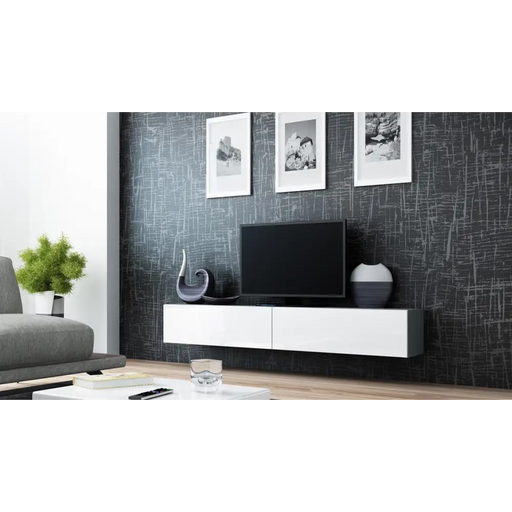 Cama TV Stand VIGO ’180’ 30/180/40 grey/white gloss - TV cabinets made of furniture boardSTV-ZPM<<<TV