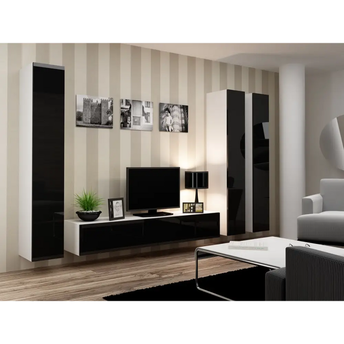 Cama TV Stand VIGO ’180’ 30/180/40 white/black gloss - TV cabinets made of furniture boardSTV-ZPM<<<TV