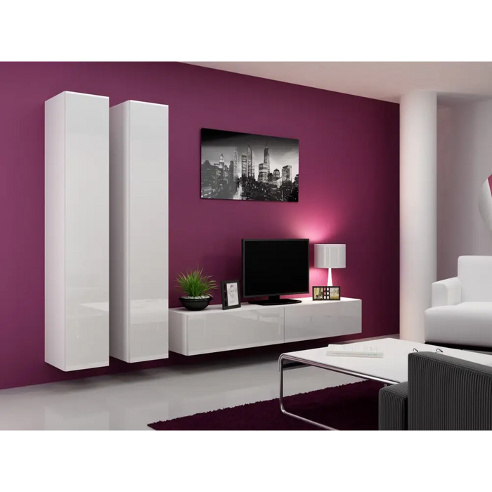 Cama TV Stand VIGO ’180’ 30/180/40 white/white gloss - TV cabinets made of furniture boardSTV-ZPM<<<TV