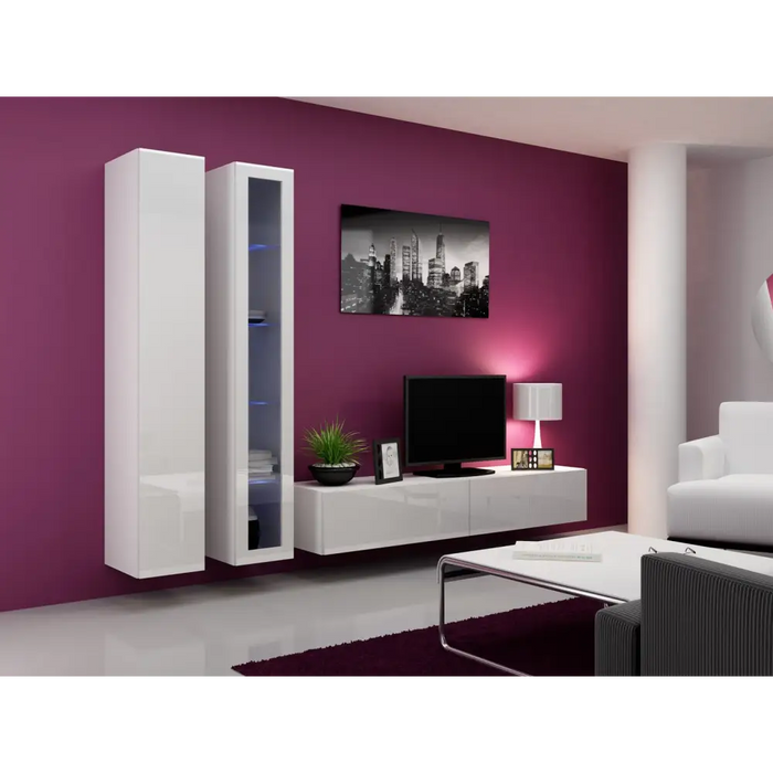 Cama TV Stand VIGO ’180’ 30/180/40 white/white gloss - TV cabinets made of furniture boardSTV-ZPM<<<TV