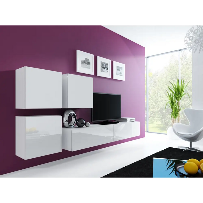 Cama TV Stand VIGO ’180’ 30/180/40 white/white gloss - TV cabinets made of furniture boardSTV-ZPM<<<TV