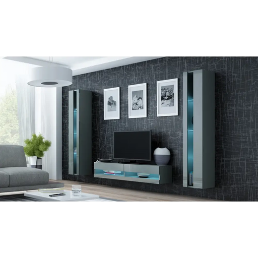 Cama TV stand VIGO NEW 30/140/40 grey/grey gloss - TV cabinets made of furniture boardSTV-ZPM<<<TV