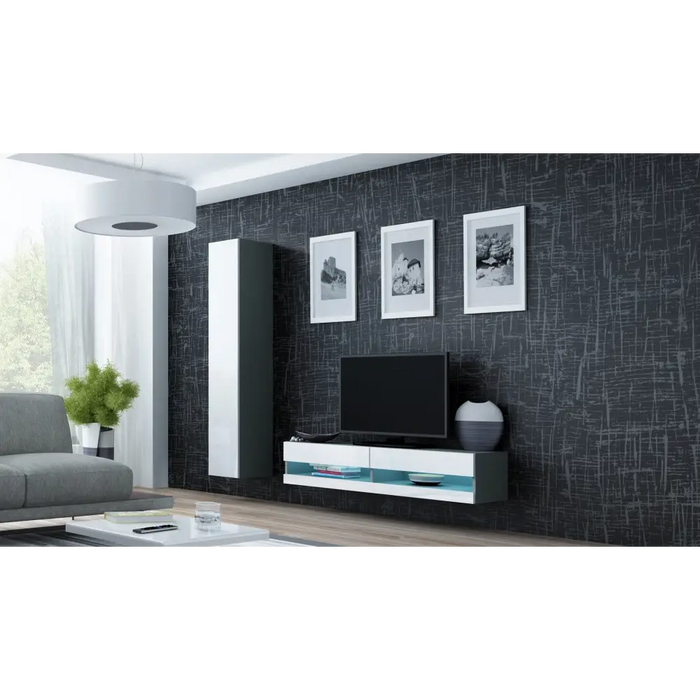 Cama TV stand VIGO NEW 30/140/40 grey/white gloss - TV cabinets made of furniture boardSTV-ZPM<<<TV