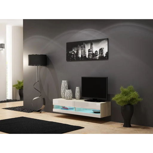 Cama TV stand VIGO NEW 30/140/40 sonoma/white gloss - TV cabinets made of furniture boardSTV-ZPM<<<TV