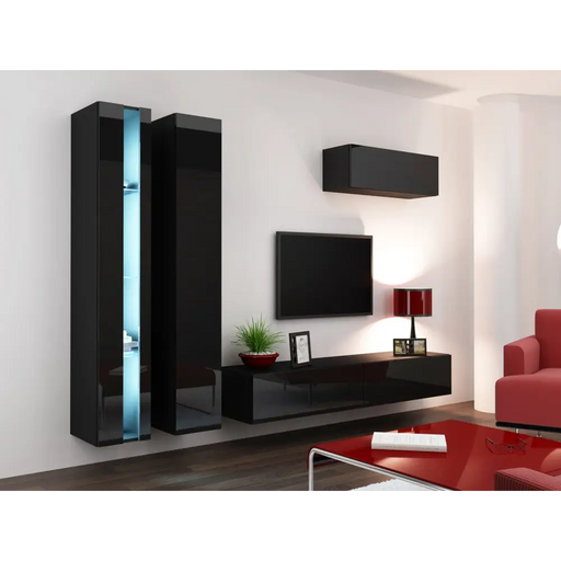 Cama TV stand VIGO NEW 30/180/40 black/black gloss - TV cabinets made of furniture boardSTV-ZPM<<<TV