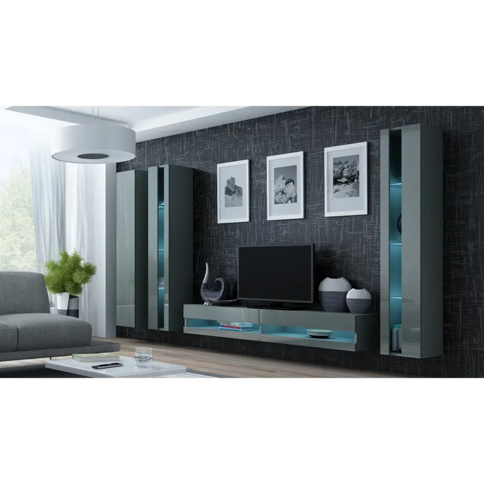 Cama TV stand VIGO NEW 30/180/40 grey/grey gloss - TV cabinets made of furniture boardSTV-ZPM<<<TV