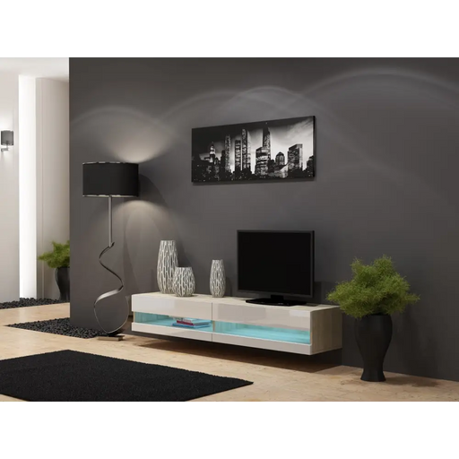 Cama TV stand VIGO NEW 30/180/40 sonoma/white gloss - TV cabinets made of furniture boardSTV-ZPM<<<TV