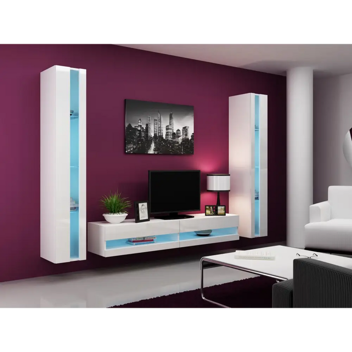 Cama TV stand VIGO NEW 30/180/40 white/white gloss - TV cabinets made of furniture boardSTV-ZPM<<<TV