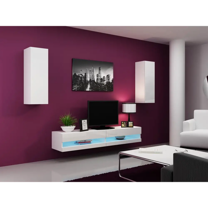 Cama TV stand VIGO NEW 30/180/40 white/white gloss - TV cabinets made of furniture boardSTV-ZPM<<<TV