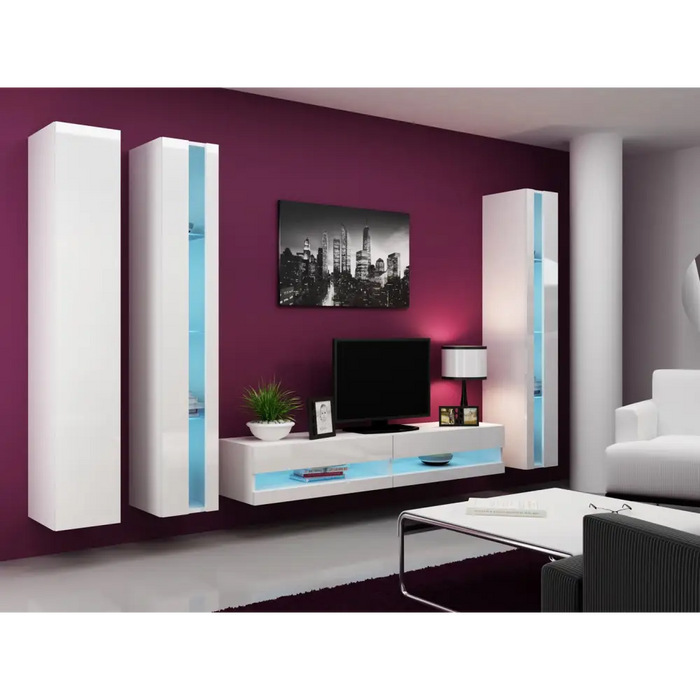 Cama TV stand VIGO NEW 30/180/40 white/white gloss - TV cabinets made of furniture boardSTV-ZPM<<<TV