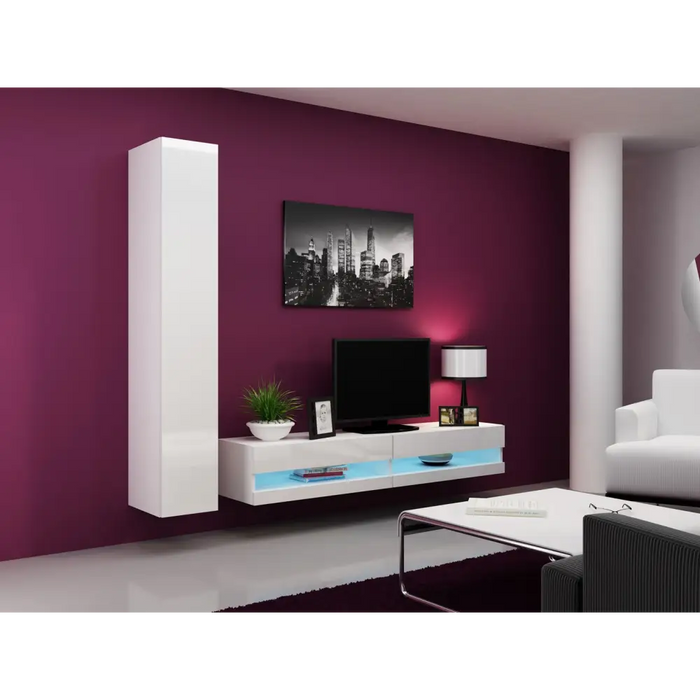 Cama TV stand VIGO NEW 30/180/40 white/white gloss - TV cabinets made of furniture boardSTV-ZPM<<<TV