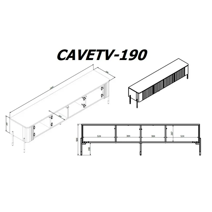 Cama VERA TV cabinet 190x40x50 cashmere matt - TV cabinets made of furniture boardSTV-ZPM<<<TV cabinetsSTV<<<ActionPL