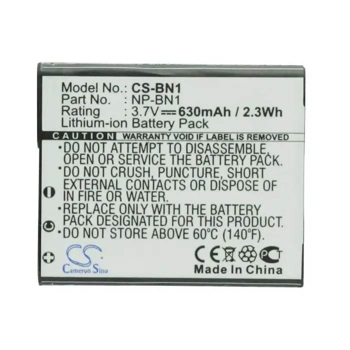 Camera battery SONY NP BN1 LiIon 3.7V 630mAh Cameron Sino - Батерии за фотоапарати и камкордери<<<Батерии и зарядни