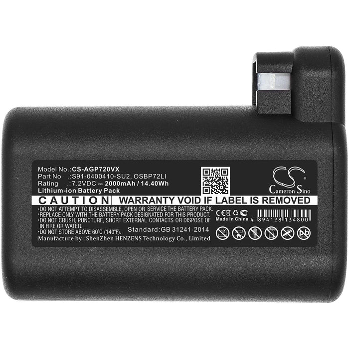 Vacuum cleaner battery ELECTROLUX 900257877, Osiris, RX8, RX9; AEG 900258195 LiIon 7.2V 2000mAh CAMERON SINO