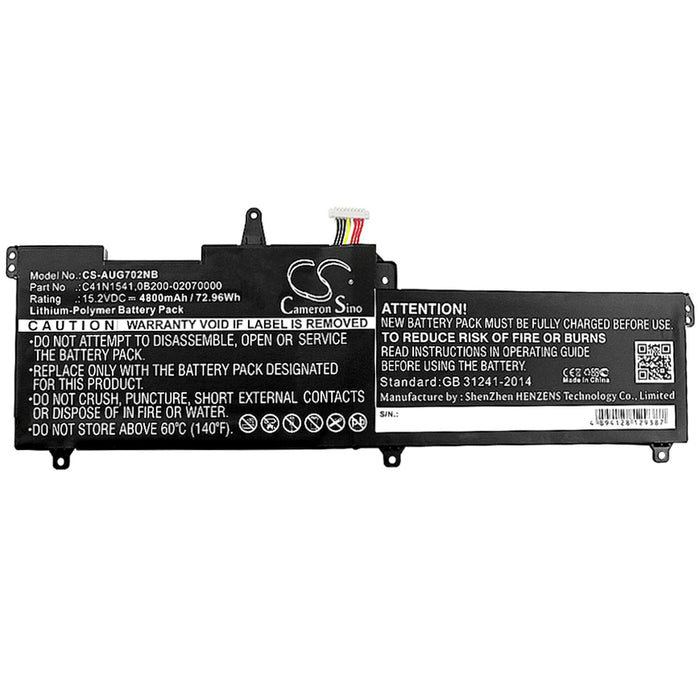 Battery for laptop ASUS GL702 C41N1541 LiPo 15.2V 4800mAh CAMERON SINO
