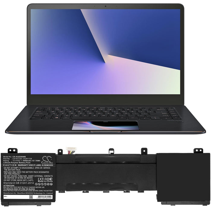 Battery for laptop ASUS ZenBook Pro 15 UX550GD C41N1728 LiPo 15.4 V 4400mAh CAMERON SINO