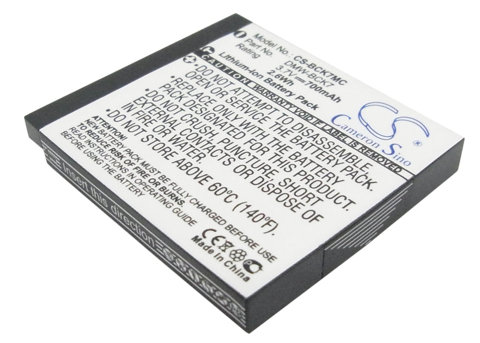 Camera battery Panasonic Lumix DMC-S3 3.7V 700 mAh DMW-BCK7 Cameron Sino
