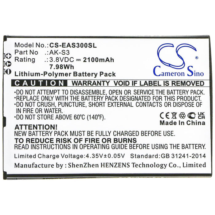 Mobile phone battery EMPORIA Smart 3 AK-S3 LiPo 3.8V 2100mAh CAMERON SINO