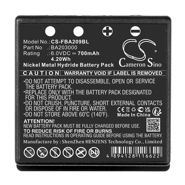 HBC Radiomatic Eco Faucet Remote Control Battery, Micron 4.6 SPECTRUM 1.2 FUB9NM BA209060 NIMH 6V 700mAh Black Cameron Sino