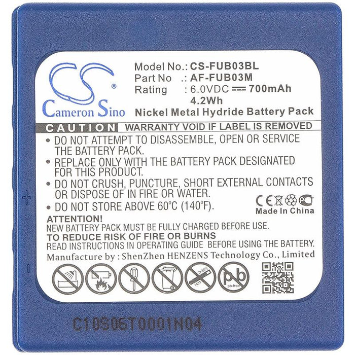 Remote Control Battery for Faucet HBC FUB3A, Radiomatic BA203060, Hetronic TGA, Abitron TGA NIMH 6V 700mAh Cameron Sino