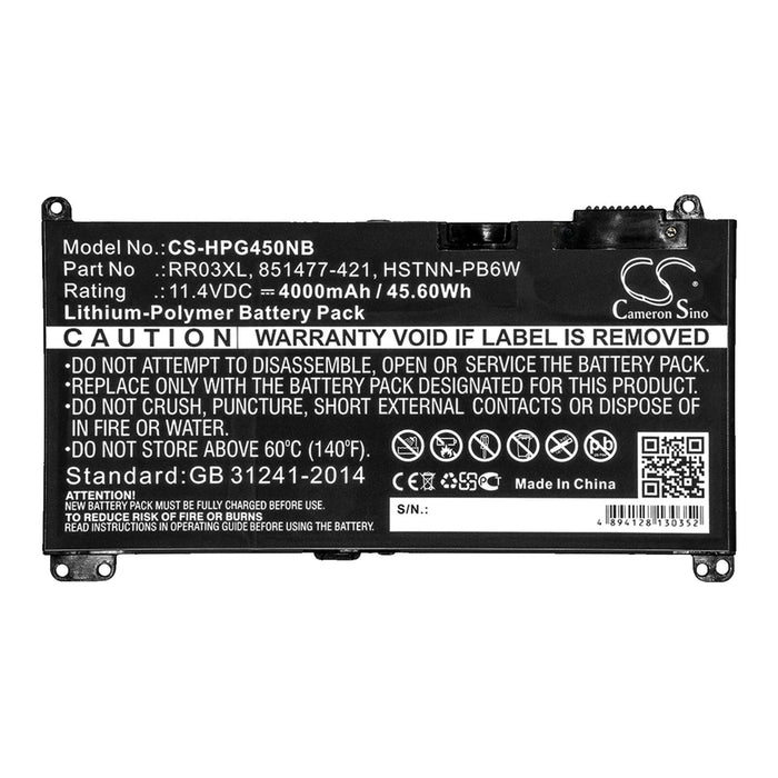 Battery for laptop HP ProBook 430 G4, 440 G4, 450 G4 HSTNN-I74C 11.4V 4400mAh CAMERON SINO