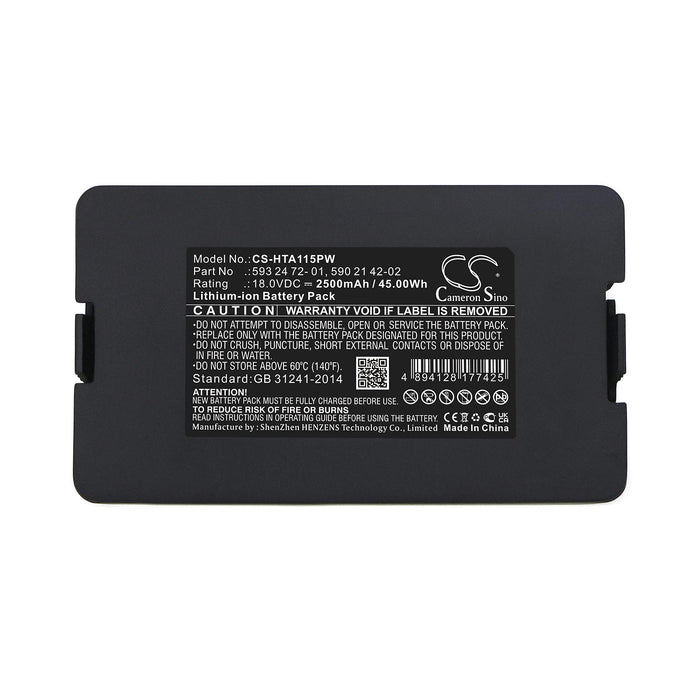 Cameron Sino Battery, For GARDENA Automower 115H 2019, Automower 305 2020,2021,2022 HUSKVARNA Automower 305 2020 18V 2500mAh Cameron Sino