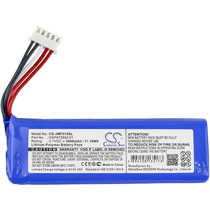 Battery for bluetooth speaker JBL Flip 4 GSP872693 01 3.7V 3000mAh LiPo Cameron Sino