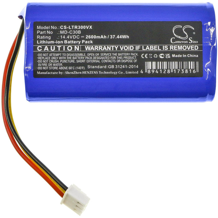 Battery for vacuum cleaner Blaupunkt BPK-VCBB1XB, V-tac VT-5555, Midea M4 LiIon 14.4V 2600mAh CAMERON SINO
