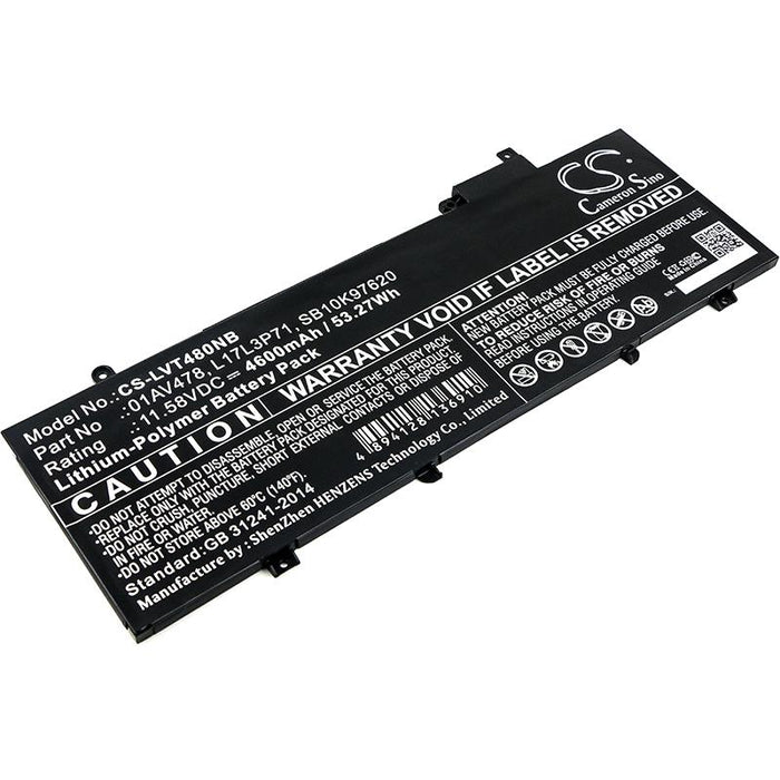 CAMERON SINO laptop battery, For LENOVO ThinkPad T480s, L17L3P71, 11.58V, 4600mAh