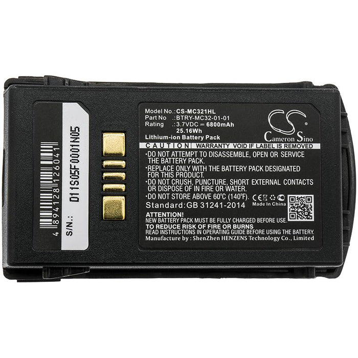 Battery for barcode scanner Zebra MC3300, MC3200 Motorola MC3200 BTRY-MC32-01-01 LiIon 3.7V 6800mAh Cameron Sino