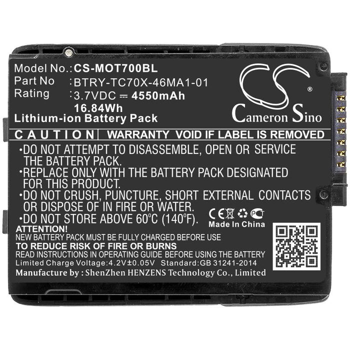 Battery for barcode scanner Motorola TC70 TC75 82-171249-01 LiIon 3.7V 4550mAh Cameron Sino