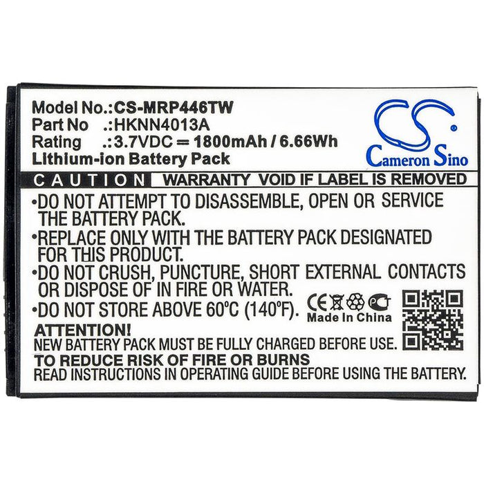 Battery for radio Motorola CLP1010, CLP1040, CLP1060, SL7500 LiIon 3.7V 1800mA Cameron Sino