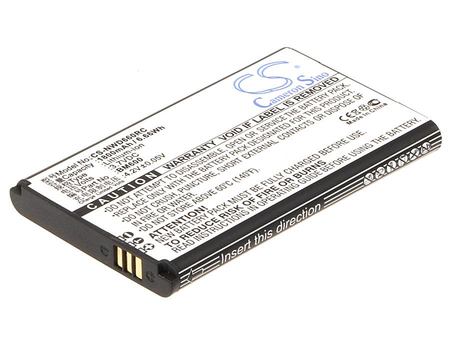 Battery for hotspot router ZTE NUBIA WD660 6BT-R600A-0006 / BM600 / ZYXEL 3.7V 1800mAh CAMERON SINO