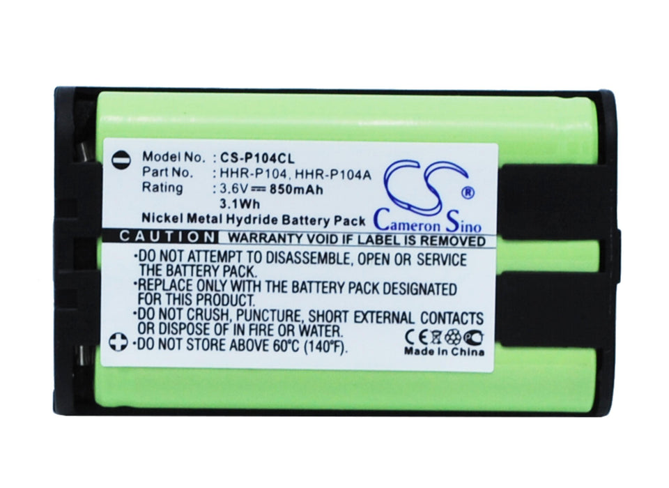 Phone battery 3.6V NiMH 850mAh HHR-P104 Panasonic KX-TG5452M Cameron Sino