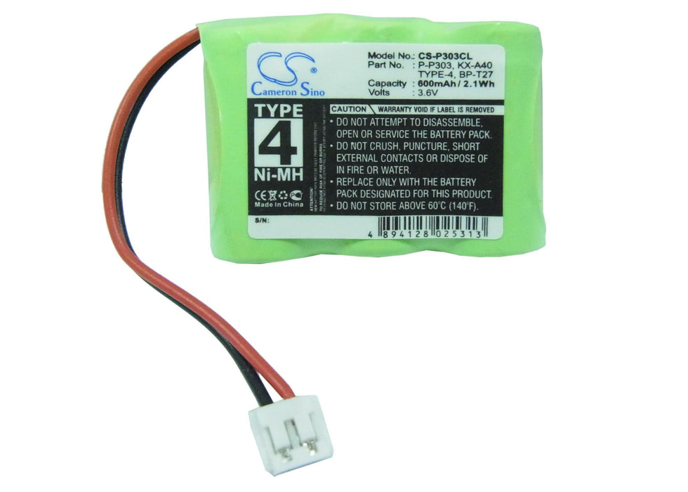 Phone battery 3* 1/2AA 3.6V NiMH 600mAh V Tech 2417 KX-A40 Cameron Sino