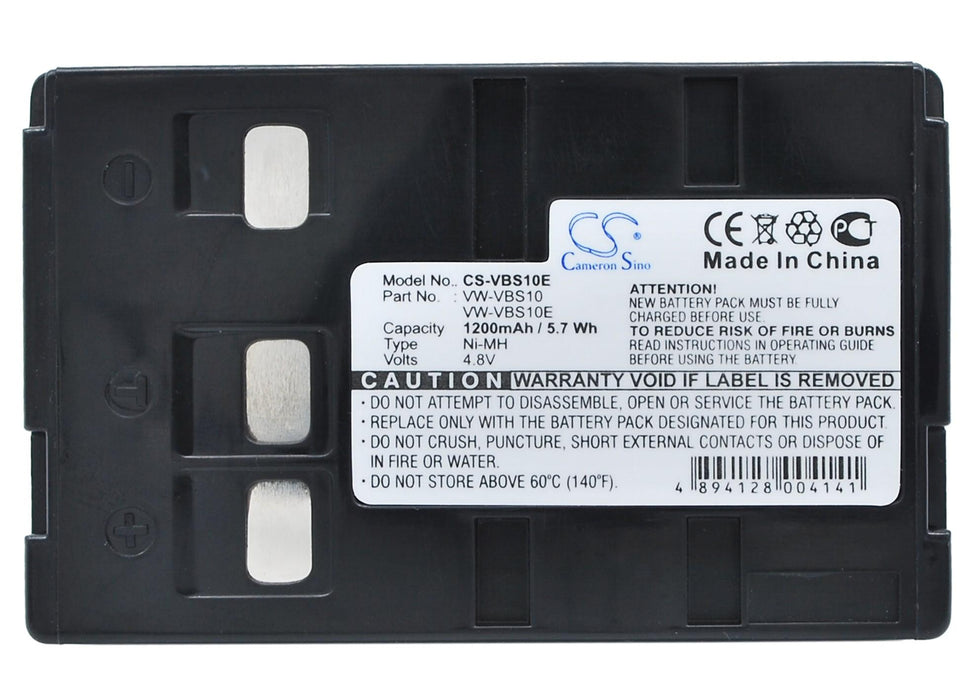 Camera battery PANASONIC NV-S950PN VBS10E NIMH 4.8V 1200mAh Cameron Sino