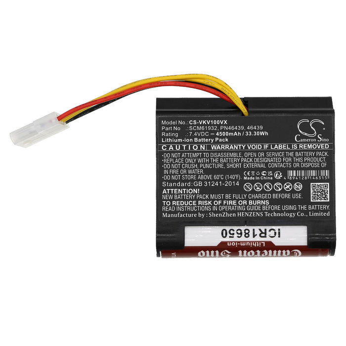 Battery for vacuum cleaner Vorwerk Kobold VR100, Kobold VX100 LiIon 7.4V 4500mAh CAMERON SINO