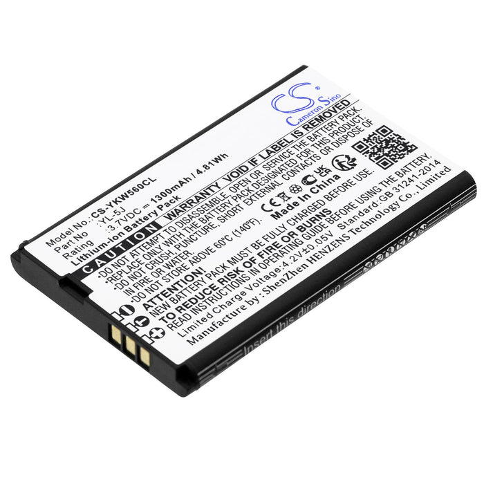 Battery for phone Yealink W56H YL-5J 3.7V 1300mAh LiIon CAMERON SINO