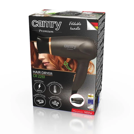 Camry CR 2261 hair dryer Metallic grey Gold 1400 W - HairdryersAGD-SUS<<<Home Appliance - ProductsAGD<<<ActionPL
