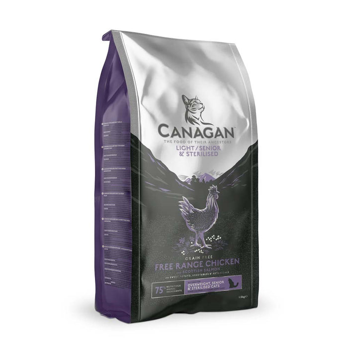 CANAGAN Light & Senior & Sterilised chicken - dry cat food - 1.5kg