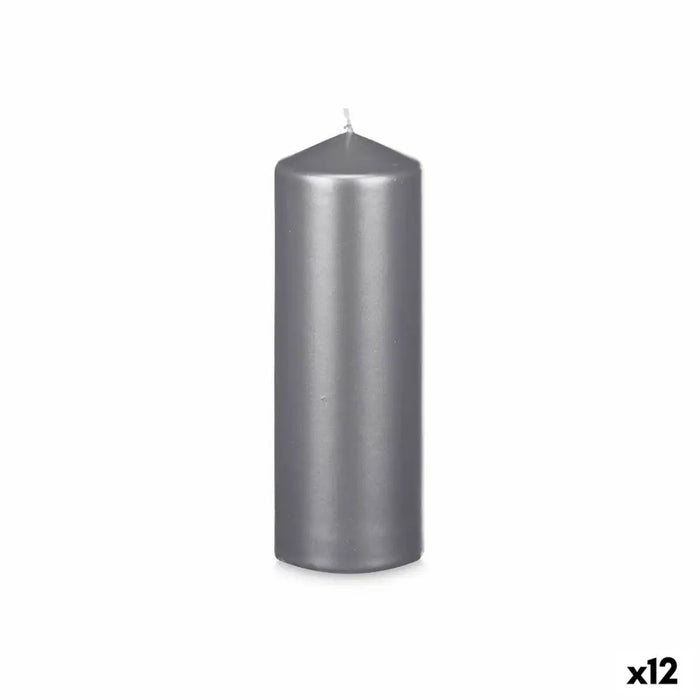 Candle Acorde Silver 7 x 20 x 7 cm (12 Units) - Декорация и Осветление<<<Дом Градина<<<BigBuy&&&Свещи и