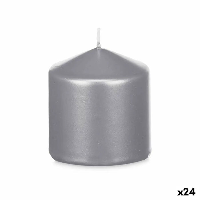 Candle Acorde Silver 7 x 7,5 x 7 cm (24 Units) - Декорация и Осветление<<<Дом Градина<<<BigBuy&&&Свещи и