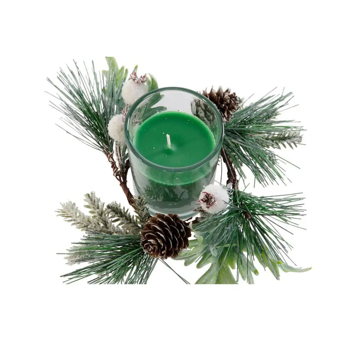 Candle DKD Home Decor Red Green 5,5 x 5,5 x 6,5 cm (2 Units) - Декорация и Осветление<<<Дом Градина<<<BigBuy&&&Коледни