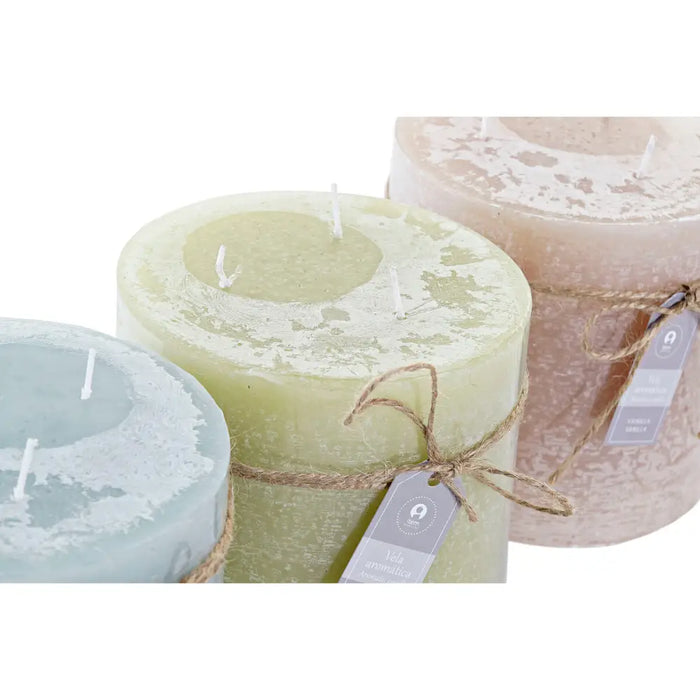 Candle DKD Home Decor Vanilla Wax Basic (12 x 12 x 12 cm) (3 Units) - Почистване Прахосмукачки И Гладене<<<Дом