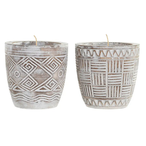 Candle DKD Home Decor Wood Wax (2 Units) - Почистване Прахосмукачки И Гладене<<<Дом Градина<<<BigBuy&&&Ароматни