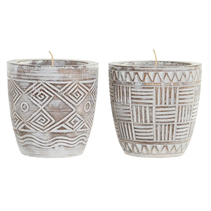 Candle DKD Home Decor Wood Wax (2 Units) - Почистване Прахосмукачки И Гладене<<<Дом Градина<<<BigBuy&&&Ароматни