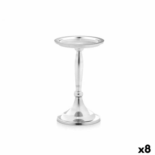 Candle Holder Gift Decor Silver Aluminium 11 x 12,5 x 11 cm 10 x 17 x 8,5 cm (8 Units) - Декорация и Осветление<<<Дом